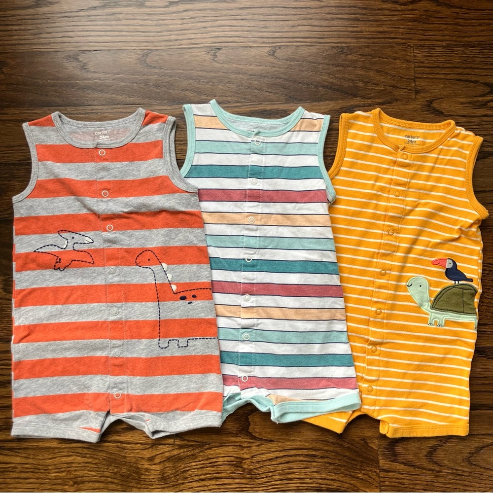 Carter’s Striped Romper Bundle, 24M